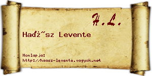 Haász Levente névjegykártya